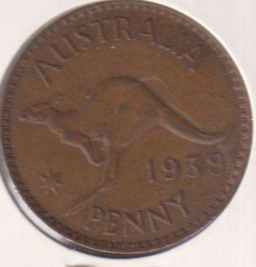 AUSTRALIA 1 PENNY 1938 - IN COIN FLIP