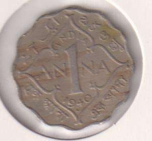 INDIA 1 ANNA 1940 - IN COIN FLIP