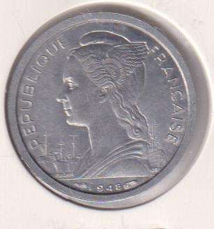 REUNION 1 FRANC 1948 - IN COIN FLIP