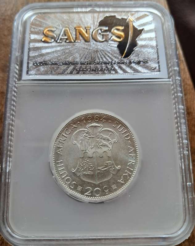 1964  20 Cent -  SILVER - SANGS GRADED MS64