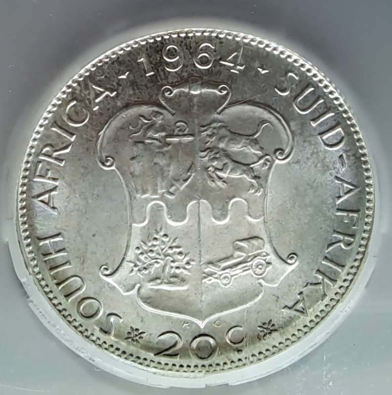 1964  20 Cent -  SILVER - SANGS GRADED MS64