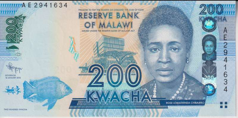 MALAWI 200 KWACHA 2012 P60 UNC