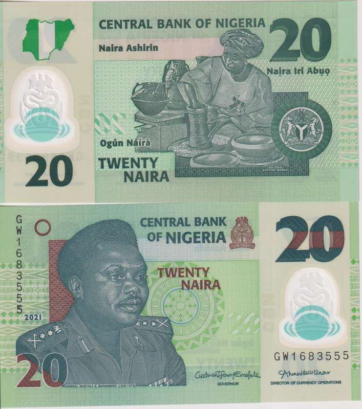 Nigeria 20 Naira  2021  P-34q  UNC  Polymer