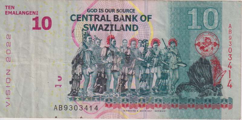 Swaziland 10 Emalangeni 2015 P41  VF