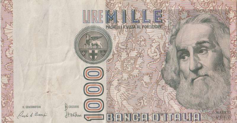 ITALY 1000 Lire (Marco Polo) 1983-88 - P109 VF