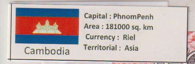 Cambodia 100,200,500 Riels (2014, 2022) - p65, p66, p63 UNC with country information sticker