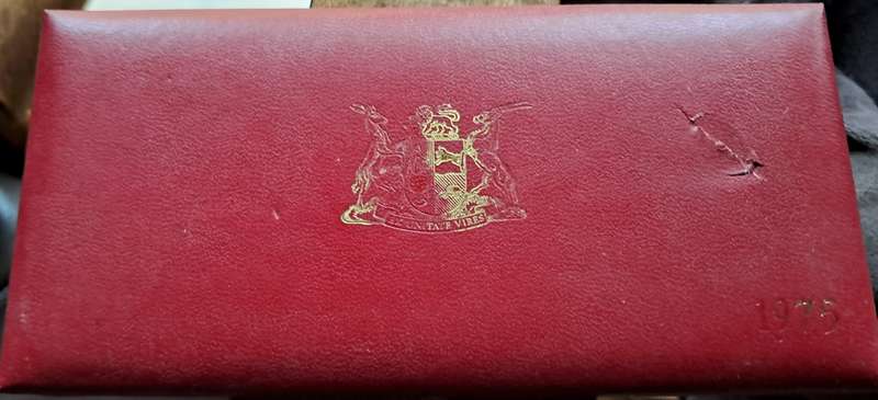 SOUTH AFRICA 1975 Proof set in S.A.Mint box - no One Rand
