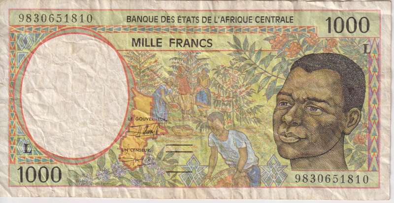 EAST African States - GABON 2000 Francs 1995-99 P402L VF