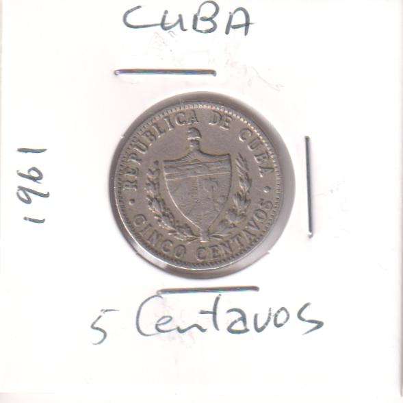 CUBA 5 CENTAVOS  1961 - IN COIN FLIP