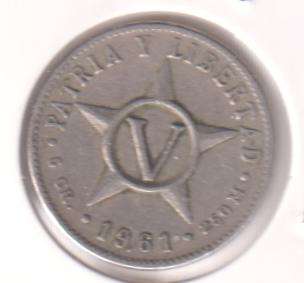CUBA 5 CENTAVOS  1961 - IN COIN FLIP