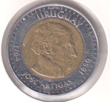 URUGUAY 10 PESOS 2000 - IN COIN FLIP