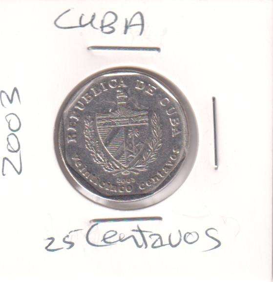CUBA 25 CENTAVOS 2003 - IN COIN FLIP