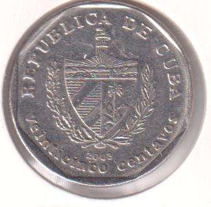 CUBA 25 CENTAVOS 2003 - IN COIN FLIP
