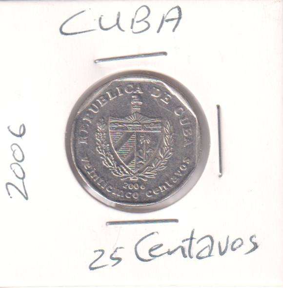 CUBA 25 CENTAVOS 2006 - IN COIN FLIP