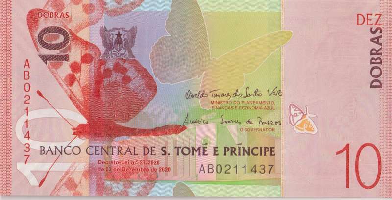 St. Thomas & Prince 10 Dobras 2020, P-77 UNC