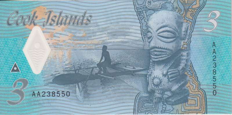 Cook Islands 3 Dollars 2021 ND, P-11, UNC, Polymer