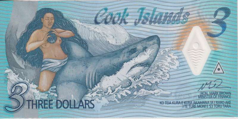 Cook Islands 3 Dollars 2021 ND, P-11, UNC, Polymer