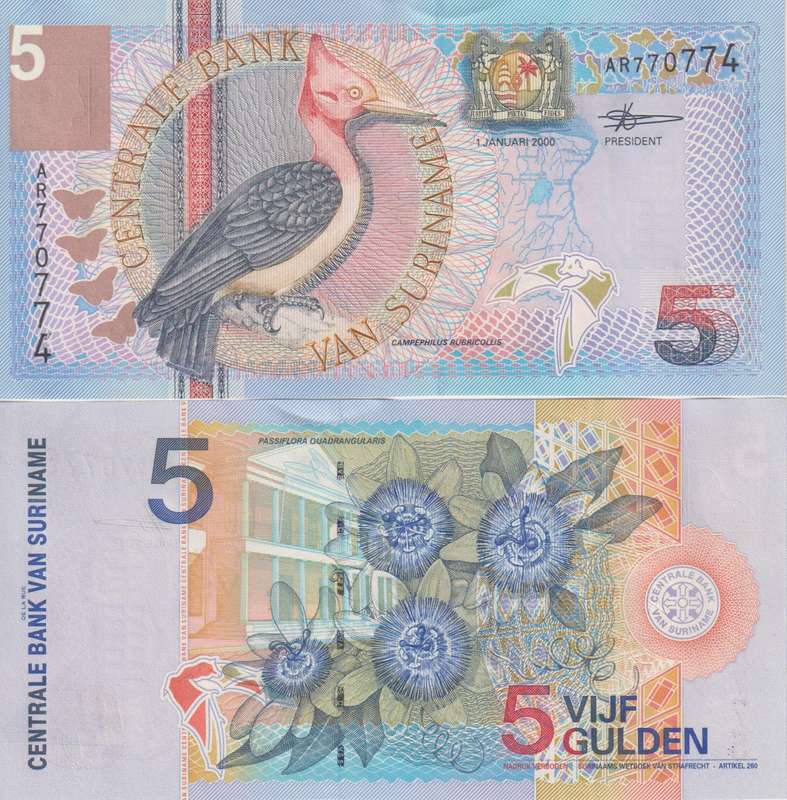 Suriname 5 Gulden 2000, P-146, UNC