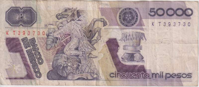 MEXICO 50,000 Pesos  1987  P93 VF