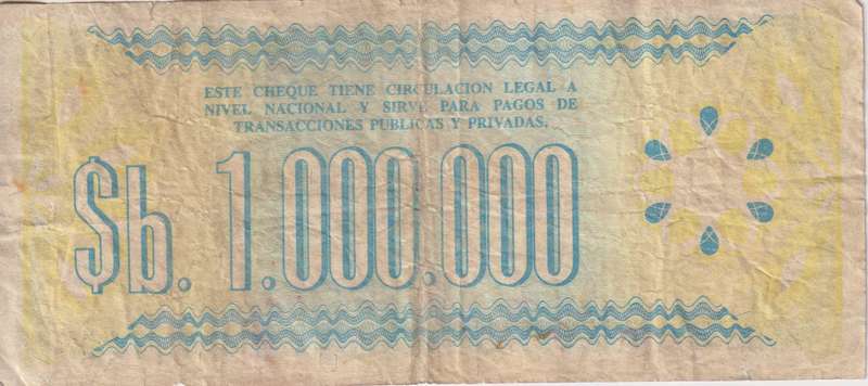 BOLIVIA 1,000,000 Pesos  1985  P192c  F