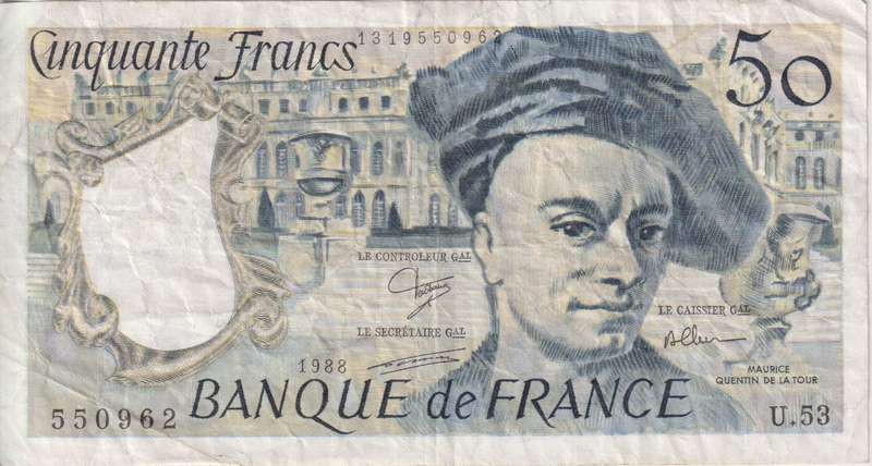 FRANCE 50 FRANCS 1988 P152d VF