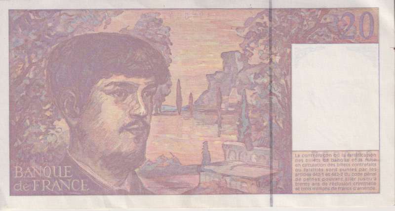 FRANCE 20 FRANCS DEBUSSY 1995 P151 XF