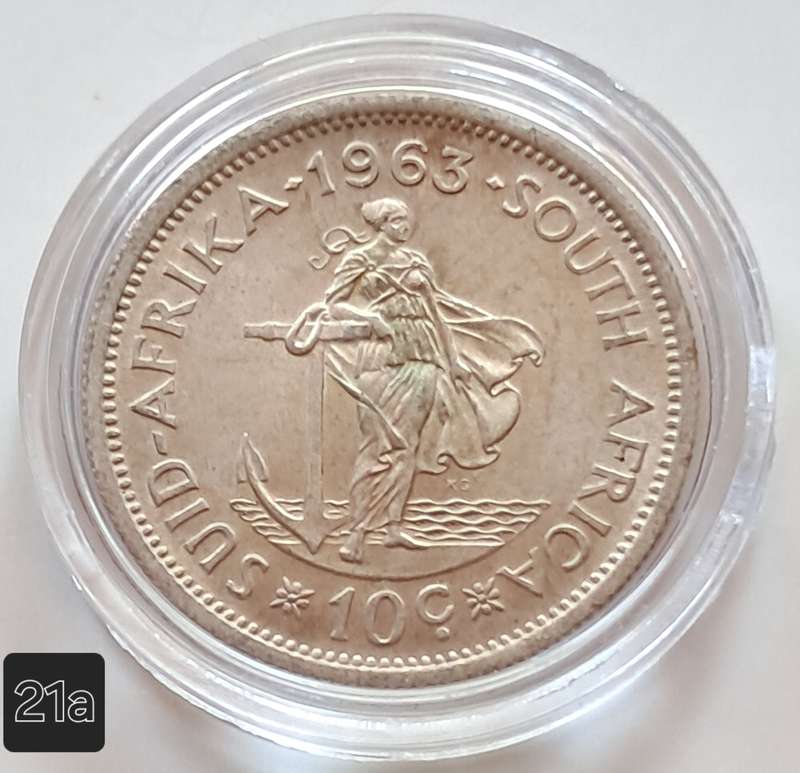 RSA - 1963 TEN CENT - SILVER - IN CAPSULE