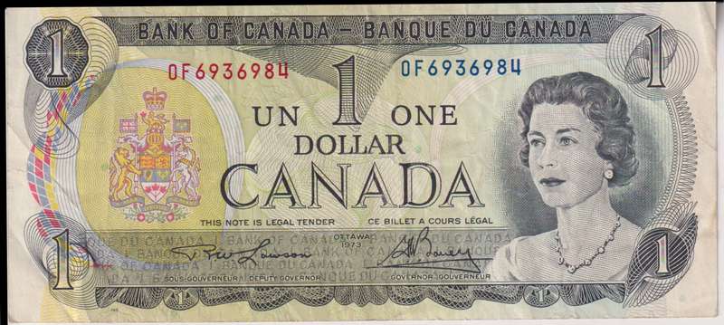 CANADA 1 DOLLAR 1973 P85 VF