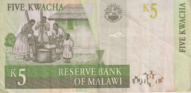 MALAWI 5 KWACHA 1997 P36 VF