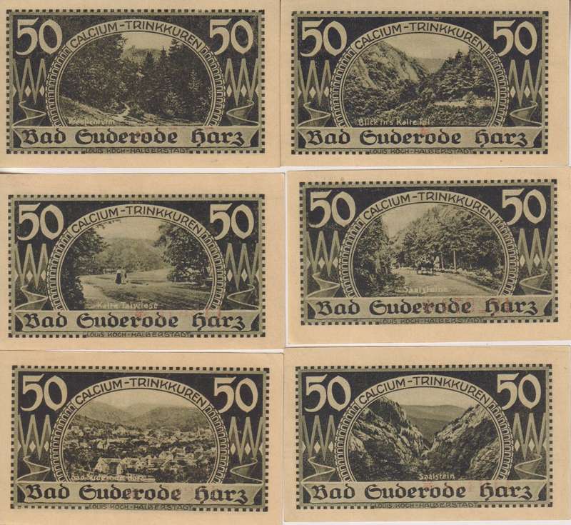 Germany NOTGELD (EMERGENCY MONEY - NOOD GELD)  Bad Suderode SET OF 6