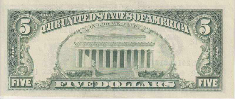 United States of America 5 Dollar 1988 P481 (Birthday Serial number 2019 08 18)  XF