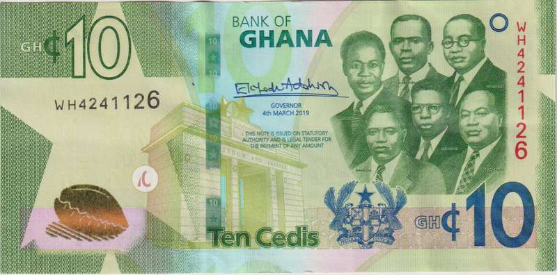 GHANA 10 Cedi 2019 P-new A-UNC
