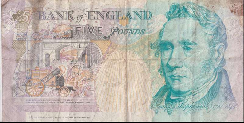 Bank of England Great Britain 5 Pound 1993-98 `Kentfield` P382Aa VF