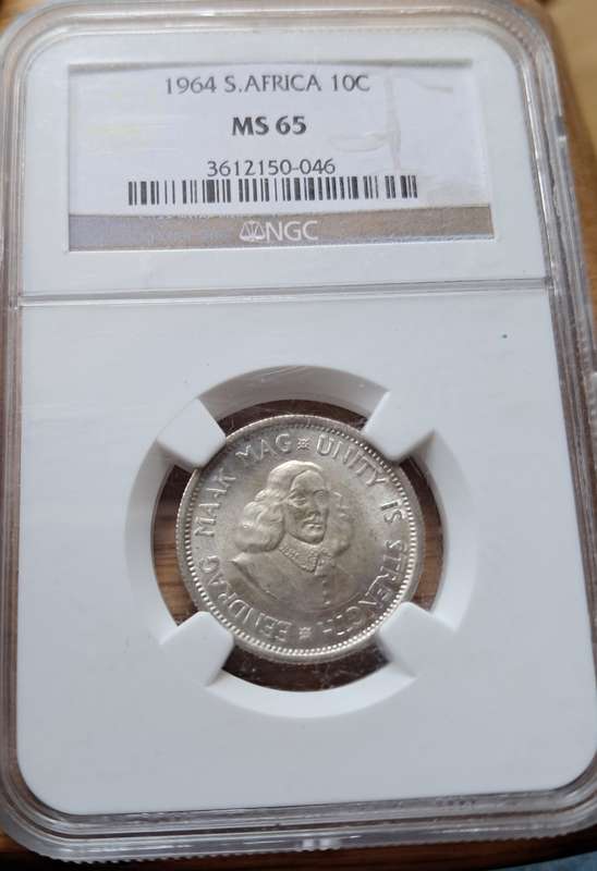 1964  10 Cent -  SILVER - NGC GRADED MS65