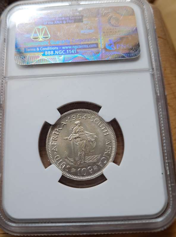 1964  10 Cent -  SILVER - NGC GRADED MS65