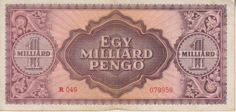 WW2 - HUNGARY 1000 MILLION PENGO  1946 P125  VF