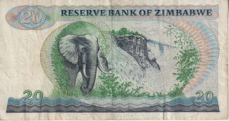ZIMBABWE $20 Dollars 1983, P-4c VF