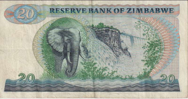 ZIMBABWE $20 Dollars 1983, P-4c VF
