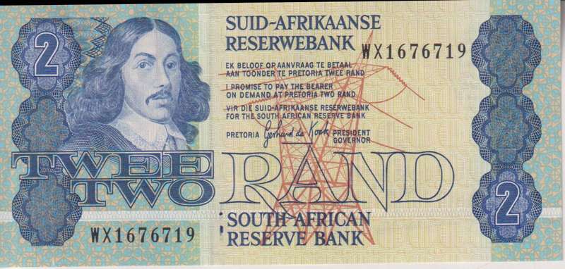 REPUBLIC OF SOUTH AFRICA - 1989 Gerhard du Kock Replacement R2 banknote A-UNC.
