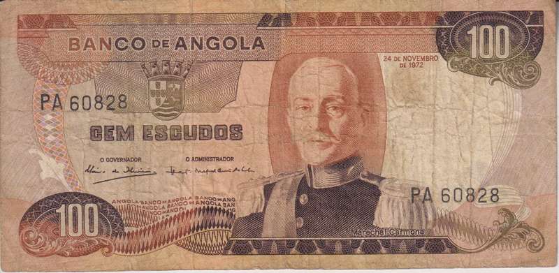 ANGOLA 100 ESCUDOS 1972 P101  VF