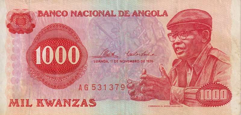 ANGOLA 1000 KWANZAS 1976 P113  VF