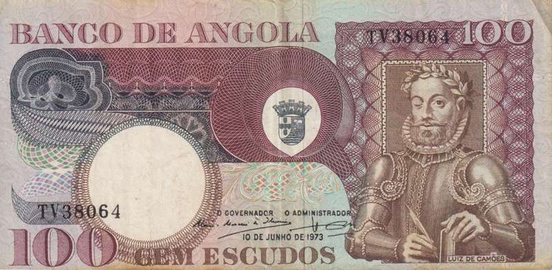 ANGOLA 100 ESCUDOS 1973 P106  VF