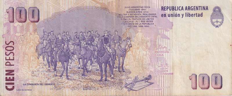 Argentina, 100 Pesos 2010-2011  P-357 VF