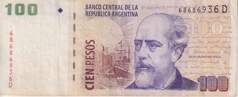 Argentina, 100 Pesos 2010-2011  P-357 VF