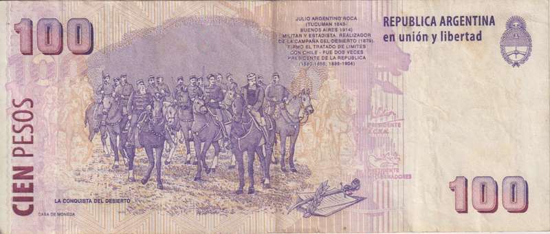 Argentina, 100 Pesos 2010-2011  P-357 VF