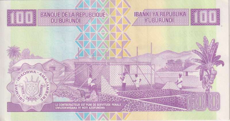 Burundi 100 Francs  2011 P44 XF