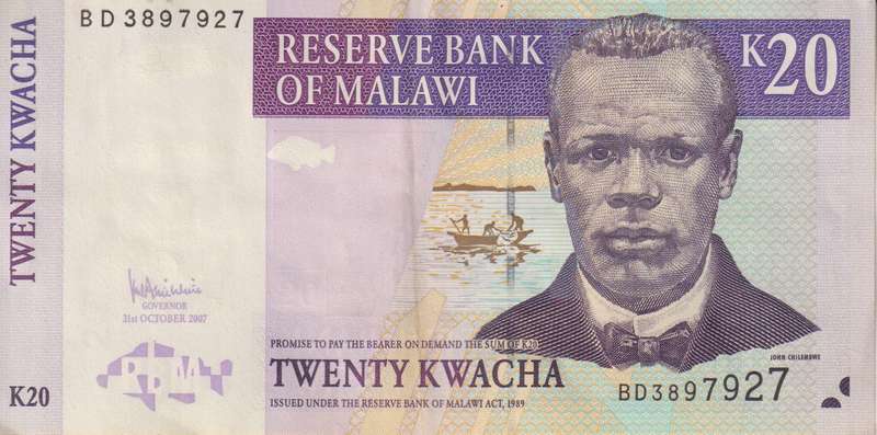 MALAWI 20 Kwacha, 2007, P-52 VF