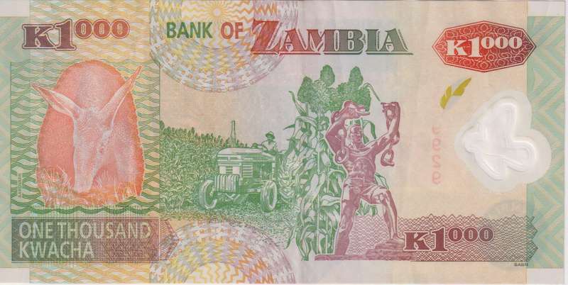 ZAMBIA 1000 Kwacha 2009 P44  VF
