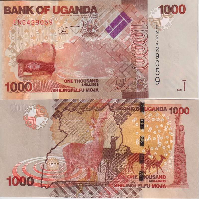 Uganda 1,000 Shillings Banknote, 2021, P-49f, UNC