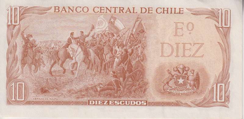 CHILE 10 ESCUDOS 1973-1974  P143 UNC